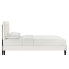 Modway Sofia Channel Tufted Performance Velvet Queen Platform Bed - Black Wood Legs