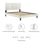 Modway Sofia Channel Tufted Performance Velvet Queen Platform Bed - Black Wood Legs