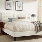 Modway Sofia Channel Tufted Performance Velvet Queen Platform Bed - Black Wood Legs