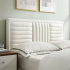 Modway Sofia Channel Tufted Performance Velvet Queen Platform Bed - Gold Metal Legs