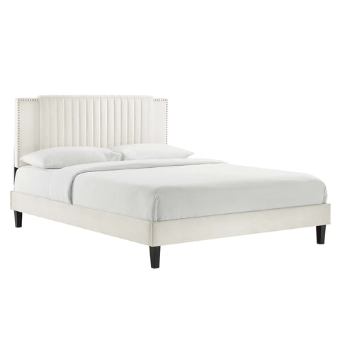 Modway Zahra Channel Tufted Performance Velvet Twin Platform Bed  