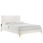 Modway Leah Chevron Tufted Performance Velvet Full Platform Bed  