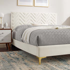 Modway Leah Chevron Tufted Performance Velvet Full Platform Bed - Gold Metal Legs