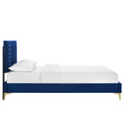Modway Sofia Channel Tufted Performance Velvet Full Platform Bed - Gold Metal Legs