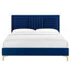 Modway Sofia Channel Tufted Performance Velvet Full Platform Bed - Gold Metal Legs