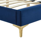 Modway Sofia Channel Tufted Performance Velvet Full Platform Bed - Gold Metal Legs