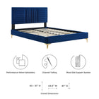 Modway Sofia Channel Tufted Performance Velvet Full Platform Bed - Gold Metal Legs