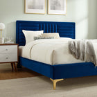 Modway Sofia Channel Tufted Performance Velvet Full Platform Bed - Gold Metal Legs