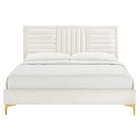 Modway Sofia Channel Tufted Performance Velvet Full Platform Bed - Gold Metal Legs