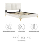 Modway Sofia Channel Tufted Performance Velvet Full Platform Bed - Gold Metal Legs