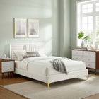 Modway Sofia Channel Tufted Performance Velvet Full Platform Bed - Gold Metal Legs
