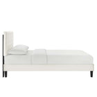 Modway Leah Chevron Tufted Performance Velvet Full Platform Bed - Black Wood Legs