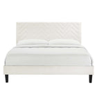 Modway Leah Chevron Tufted Performance Velvet Full Platform Bed - Black Wood Legs
