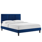 Modway Sofia Channel Tufted Performance Velvet Full Platform Bed - Black Wood Legs