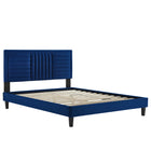 Modway Sofia Channel Tufted Performance Velvet Full Platform Bed - Black Wood Legs