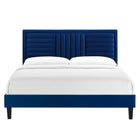 Modway Sofia Channel Tufted Performance Velvet Full Platform Bed - Black Wood Legs