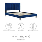 Modway Sofia Channel Tufted Performance Velvet Full Platform Bed - Black Wood Legs