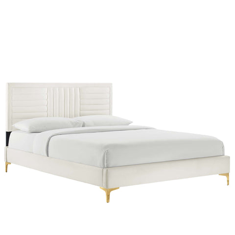 Modway Sofia Channel Tufted Performance Velvet King Platform Bed  