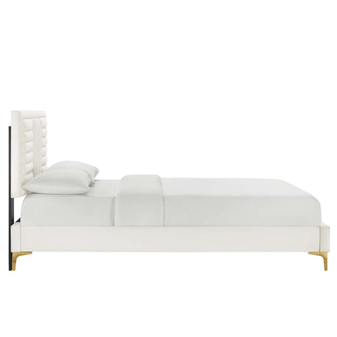Modway Sofia Channel Tufted Performance Velvet King Platform Bed  