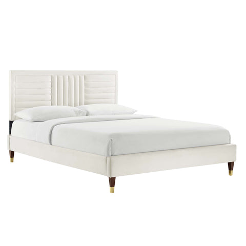 Modway Sofia Channel Tufted Performance Velvet King Platform Bed  
