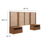 Modway Render Wall Mount Twin Headboard and Modern Nightstands