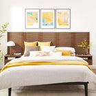 Modway Render Wall Mount Queen Headboard and Modern Nightstands