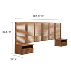 Modway Render Wall Mount King Headboard and Modern Nightstands
