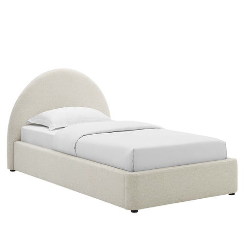 Modway Resort Upholstered Fabric Arched Round Twin Platform Bed  