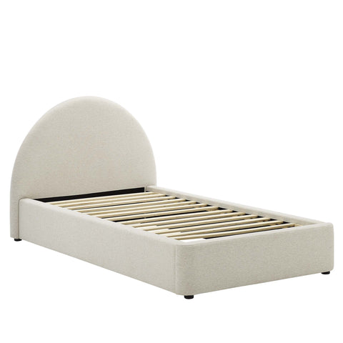 Modway Resort Upholstered Fabric Arched Round Twin Platform Bed  