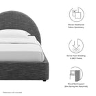 Modway Resort Upholstered Fabric Arched Round Twin Platform Bed