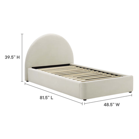 Modway Resort Performance Velvet Arched Round Twin Platform Bed  