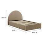 Modway Resort Performance Velvet Arched Round Twin Platform Bed