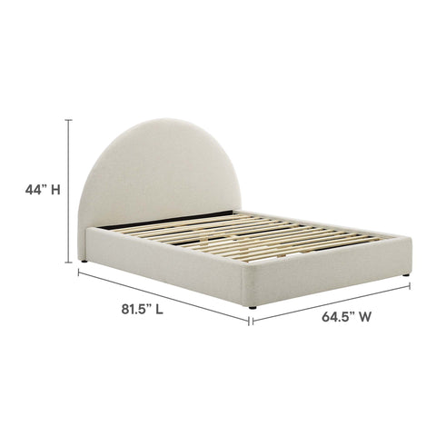 Modway Resort Upholstered Fabric Arched Round Full Platform Bed  