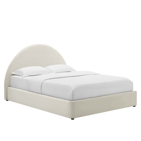 Modway Resort Performance Velvet Arched Round Full Platform Bed  