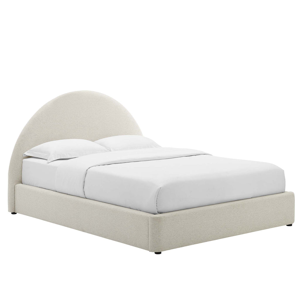 Modway Resort Upholstered Fabric Arched Round Queen Platform Bed  