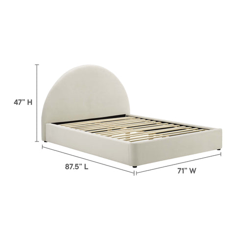 Modway Resort Performance Velvet Arched Round Queen Platform Bed  