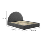 Modway Resort Upholstered Fabric Arched Round King Platform Bed