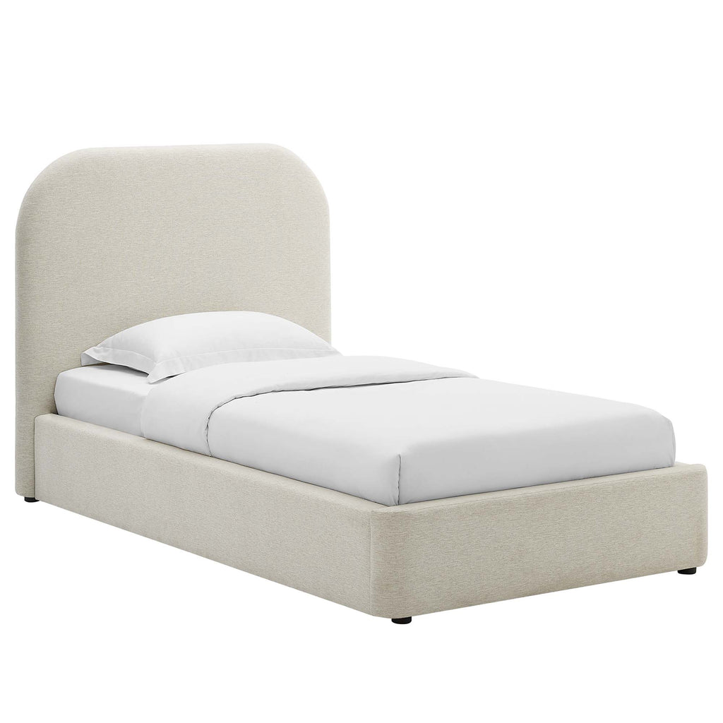 Modway Keynote Upholstered Fabric Curved Twin Platform Bed  