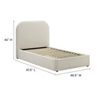 Modway Keynote Upholstered Fabric Curved Twin Platform Bed