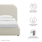 Modway Keynote Upholstered Fabric Curved Twin Platform Bed