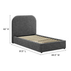 Modway Keynote Upholstered Fabric Curved Twin Platform Bed