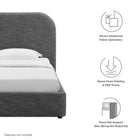 Modway Keynote Upholstered Fabric Curved Twin Platform Bed