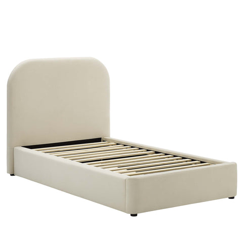 Modway Keynote Performance Velvet Curved Twin Platform Bed  