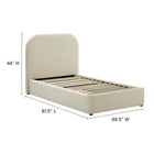 Modway Keynote Performance Velvet Curved Twin Platform Bed