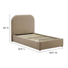 Modway Keynote Performance Velvet Curved Twin Platform Bed