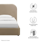 Modway Keynote Performance Velvet Curved Twin Platform Bed