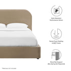 Modway Keynote Performance Velvet Curved Queen Platform Bed