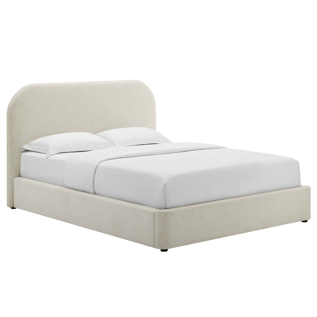 Modway Keynote Upholstered Fabric Curved King Platform Bed  