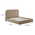 Modway Keynote Performance Velvet Curved King Platform Bed