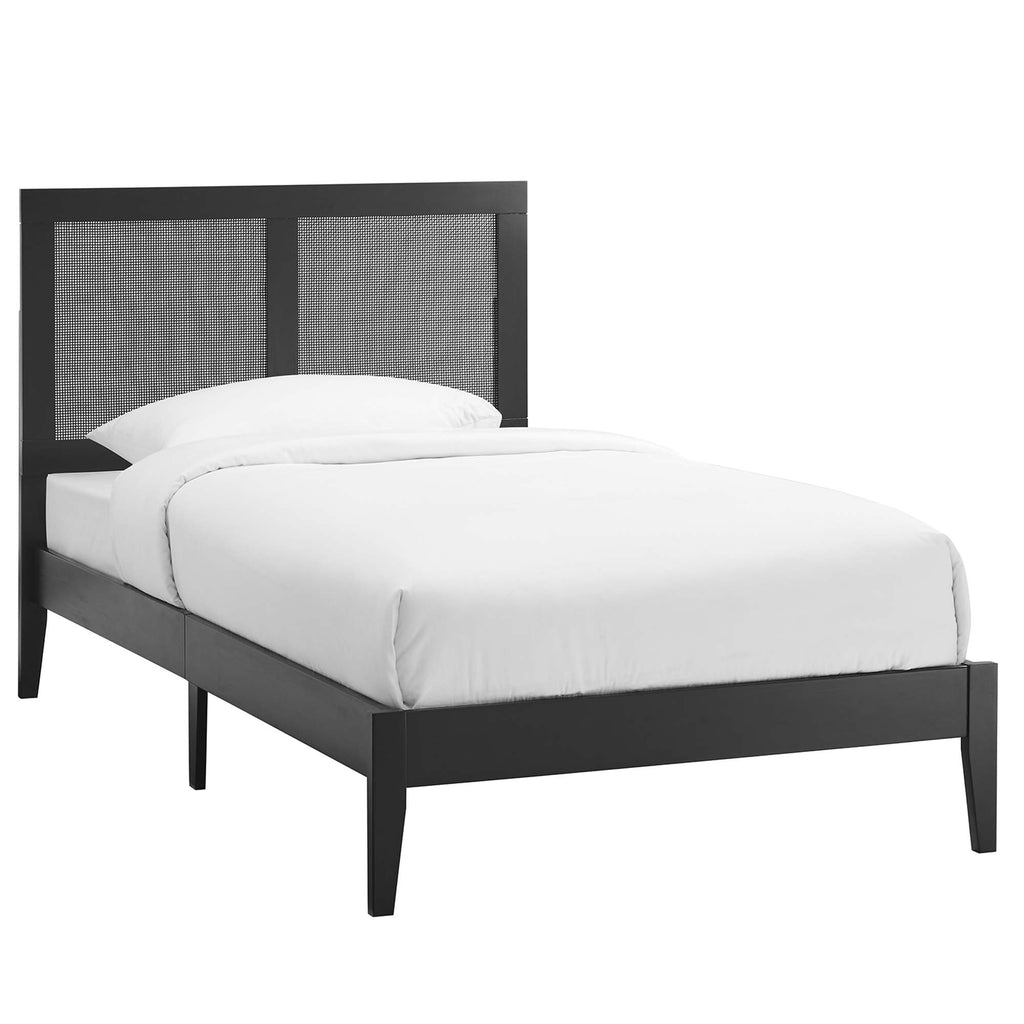 Modway Sirocco Rattan and Wood Twin Platform Bed  